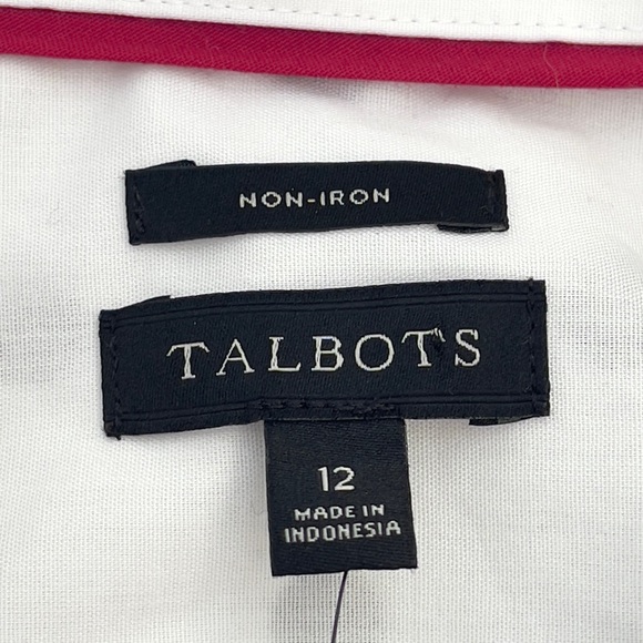Talbots Perfect Shirt Polka Dots Button Front Non-Iron Collared Long Sleeve - Picture 10 of 12